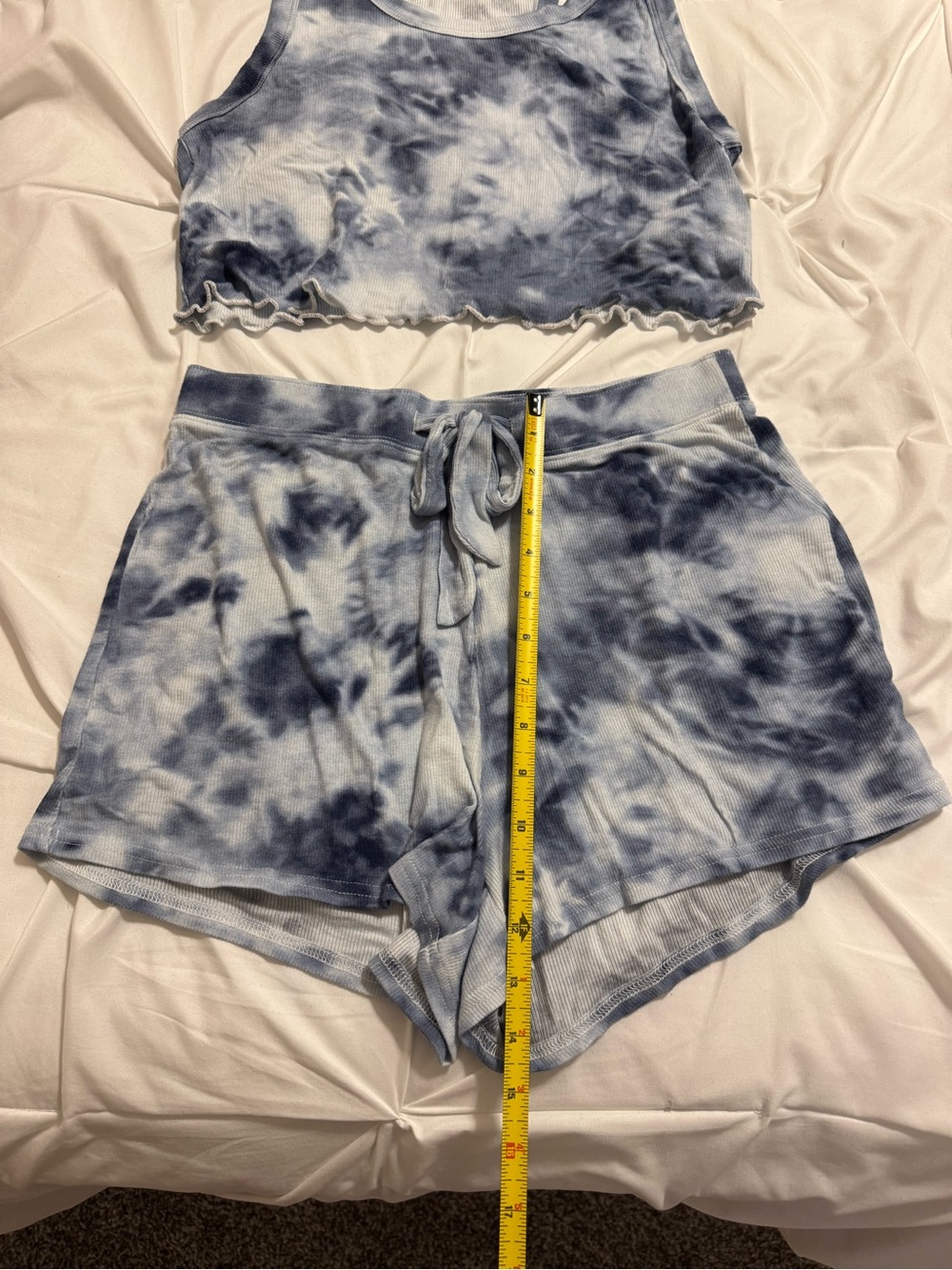 Hollister Gilly Hicks Tank (Medium) & Shorts (Small) Pajama Set in Blue Tie Dye - Picture 7 of 7